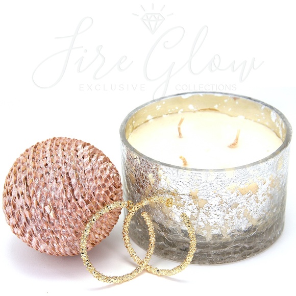 Gold Tone Metallic Textured Hoop Earrings - Picture 9 of 11